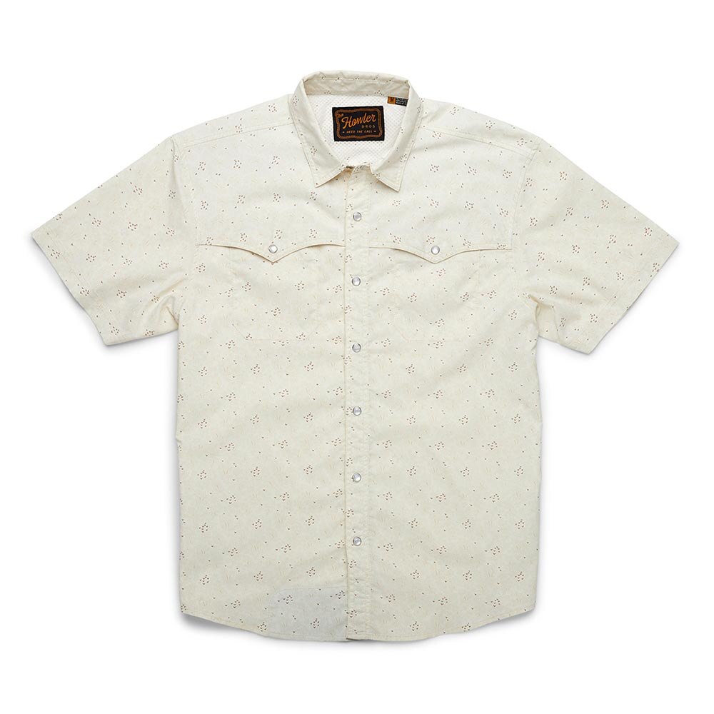 Howler Brothers Open Country Tech Shirt Men's in Flight of Gulls Natural